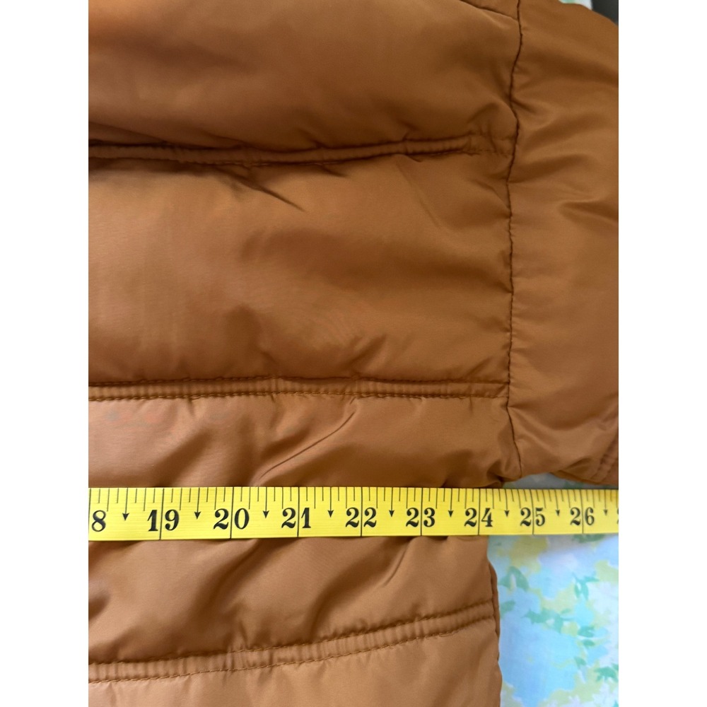 Carly Jean | Shay Puffer Jacket Small Tobacco Brown Quilted Mid-Length Coat - Picture 7 of 8